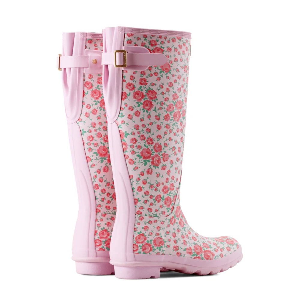 Hunter x LoveShackFancy Women’s Tall Rose Heart Rain Boots Size 8